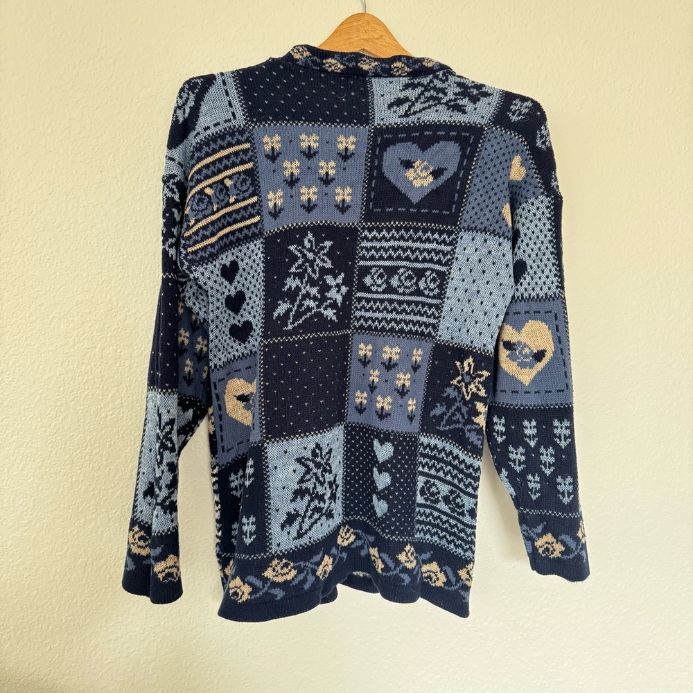 Vintage Patchwork Knitted Sweater - image 5